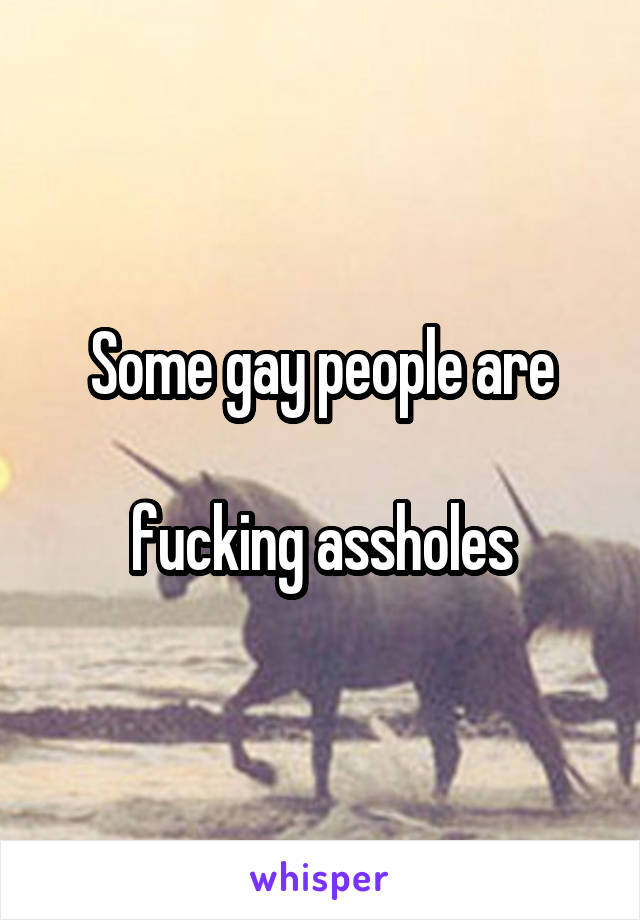 Some gay people are

fucking assholes