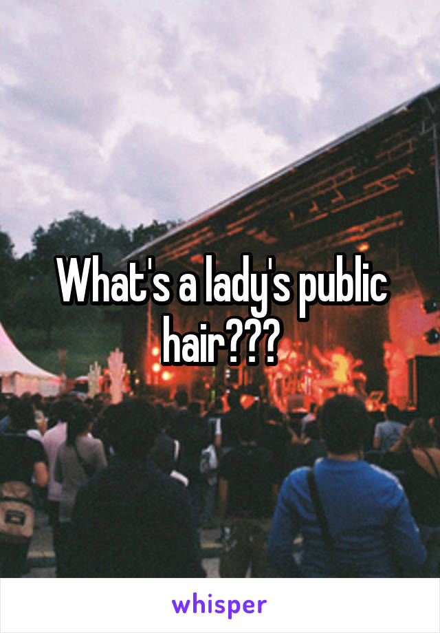 What's a lady's public hair???