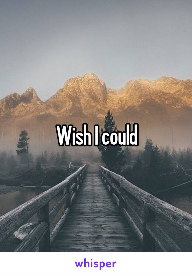 Wish I could