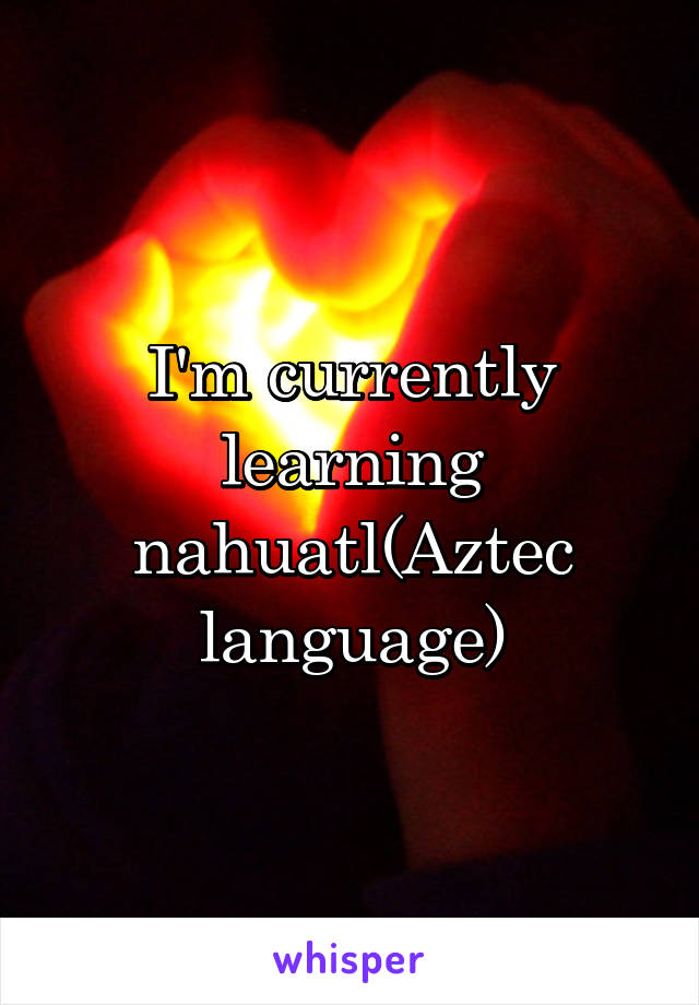 I'm currently learning nahuatl(Aztec language)