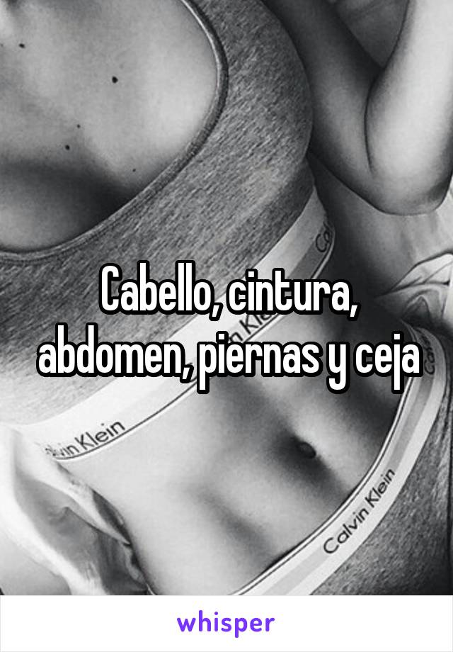 Cabello, cintura, abdomen, piernas y ceja