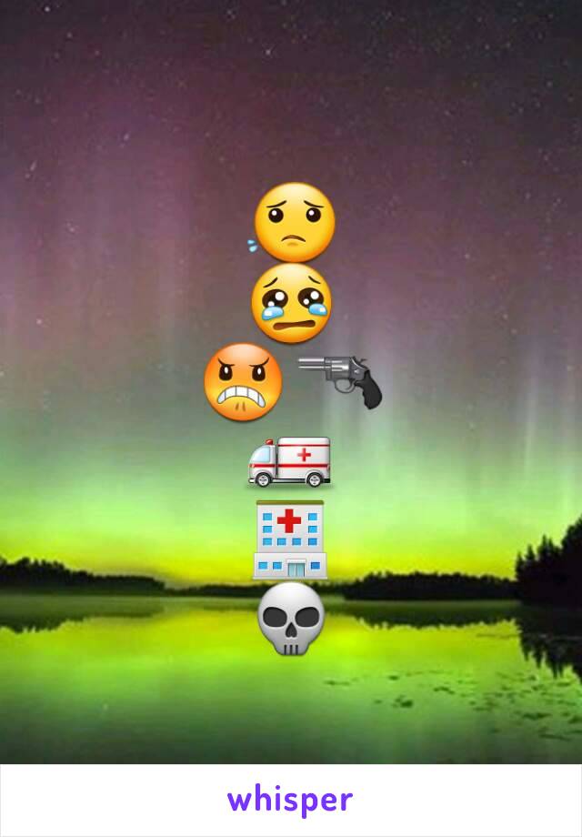 😟
😢
😠🔫
🚑
🏥
💀