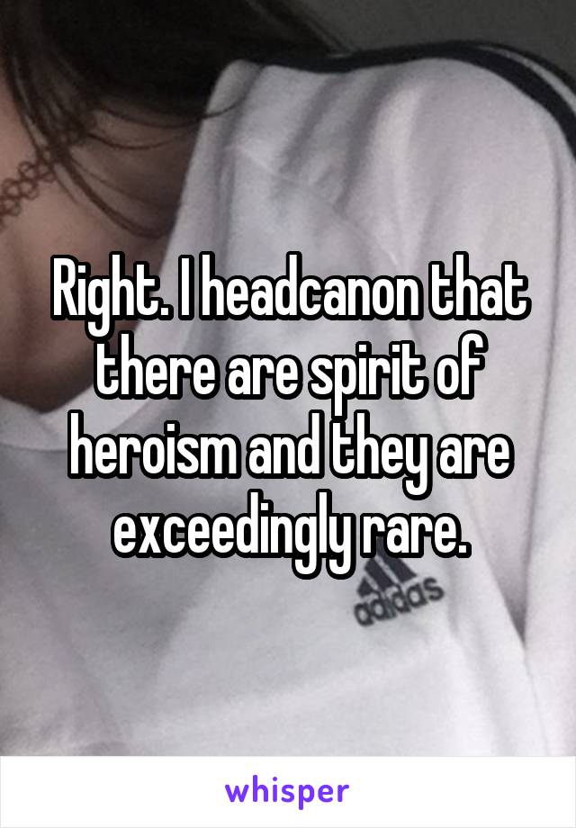 Right. I headcanon that there are spirit of heroism and they are exceedingly rare.