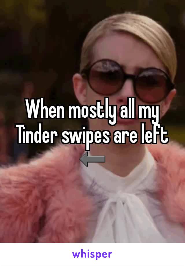 When mostly all my Tinder swipes are left ⬅