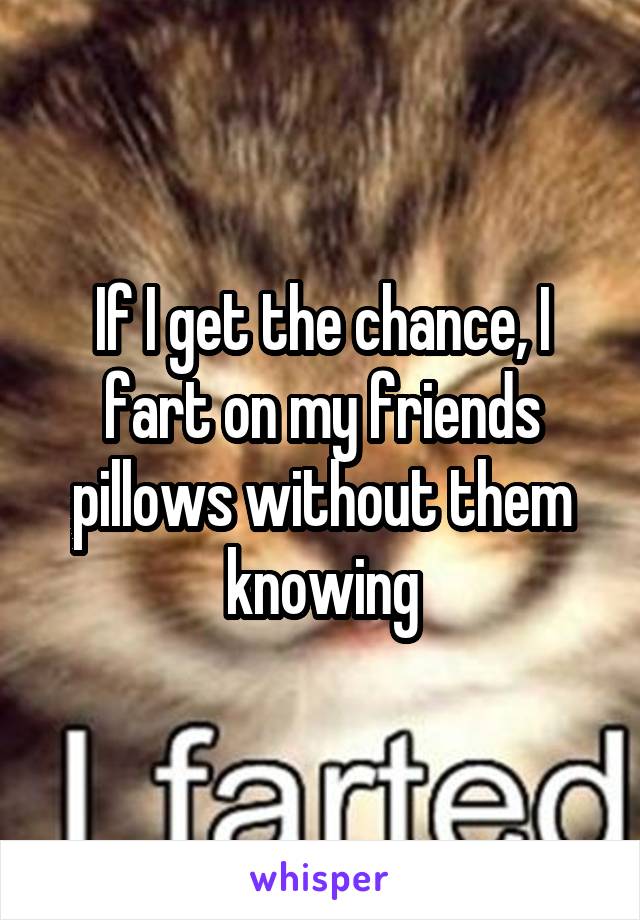 If I get the chance, I fart on my friends pillows without them knowing