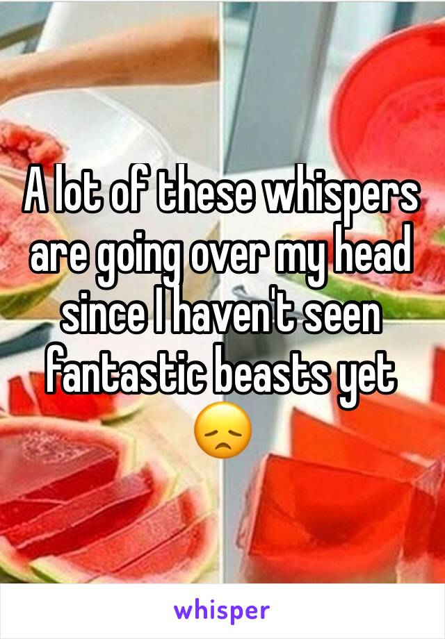 A lot of these whispers are going over my head since I haven't seen fantastic beasts yet 
😞