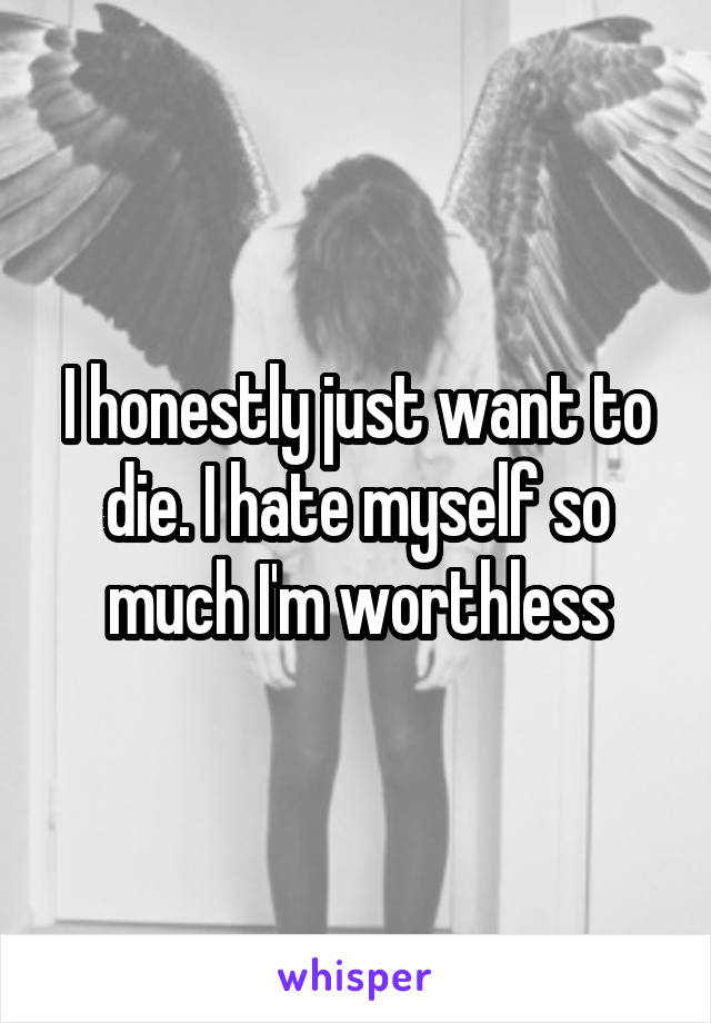 I honestly just want to die. I hate myself so much I'm worthless