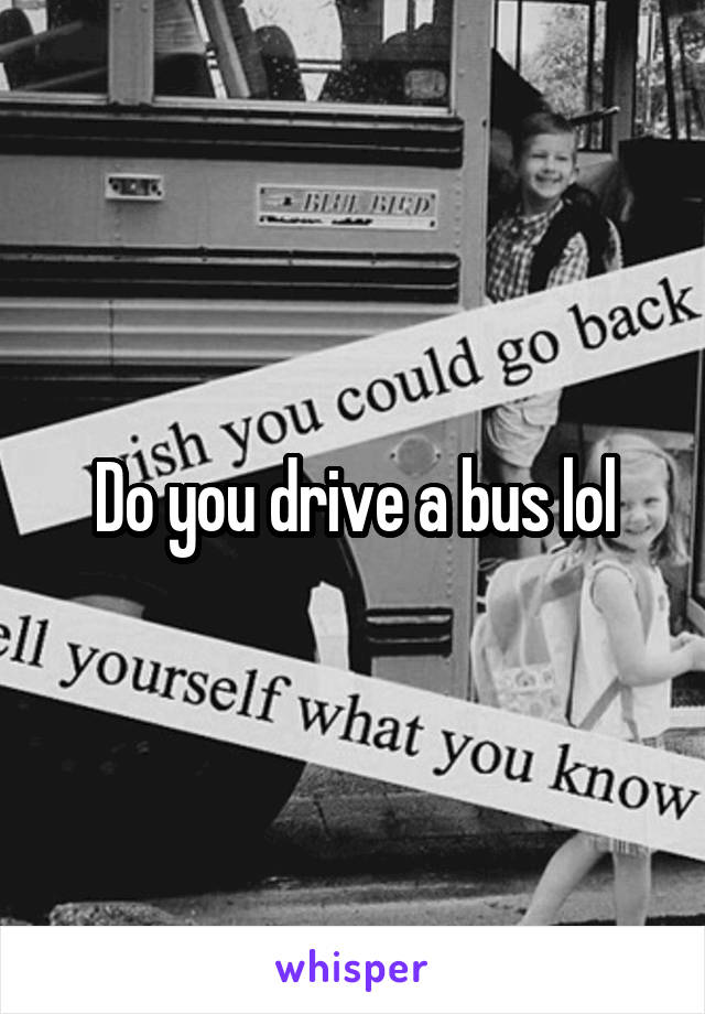 Do you drive a bus lol