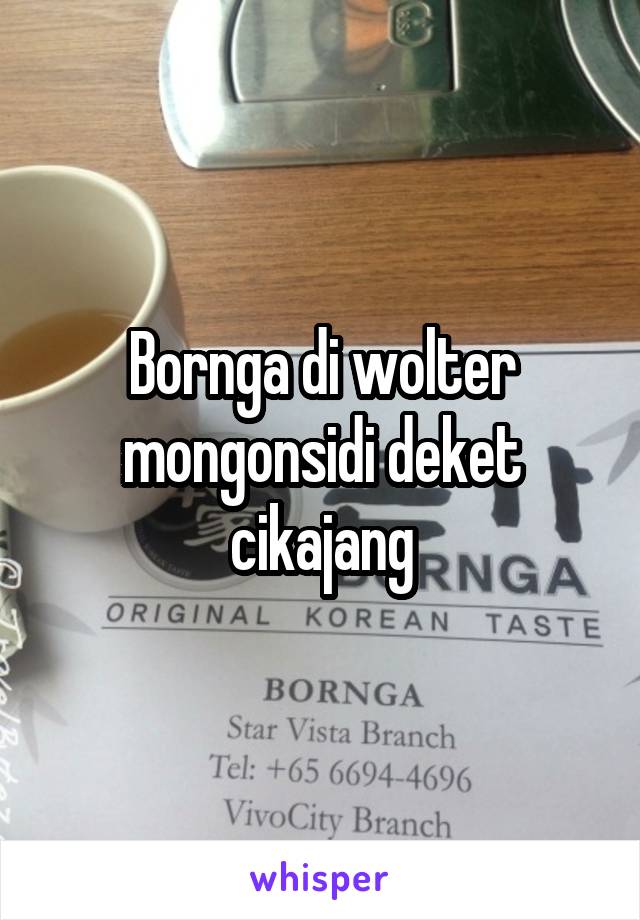 Bornga di wolter mongonsidi deket cikajang