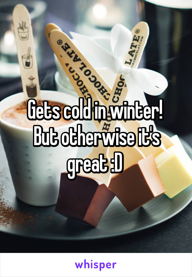 Gets cold in winter! 
But otherwise it's great :D 