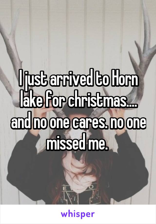 I just arrived to Horn lake for christmas.... and no one cares. no one missed me. 