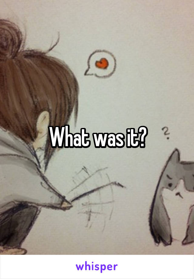 What was it?