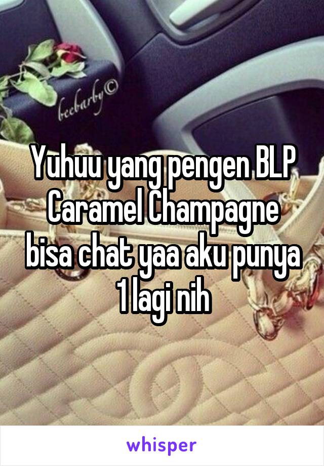 Yuhuu yang pengen BLP Caramel Champagne bisa chat yaa aku punya 1 lagi nih