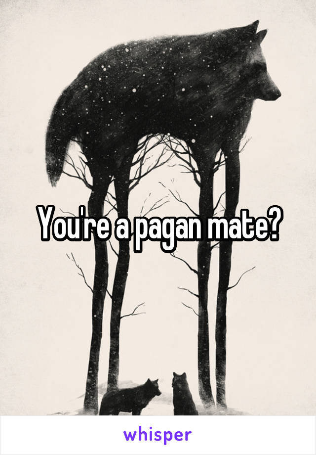 You're a pagan mate?