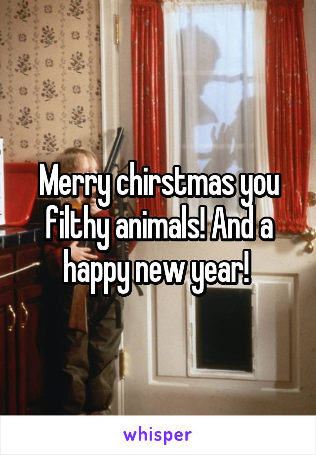 Merry chirstmas you filthy animals! And a happy new year! 