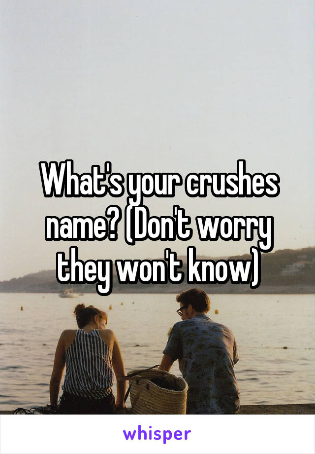 What's your crushes name? (Don't worry they won't know)