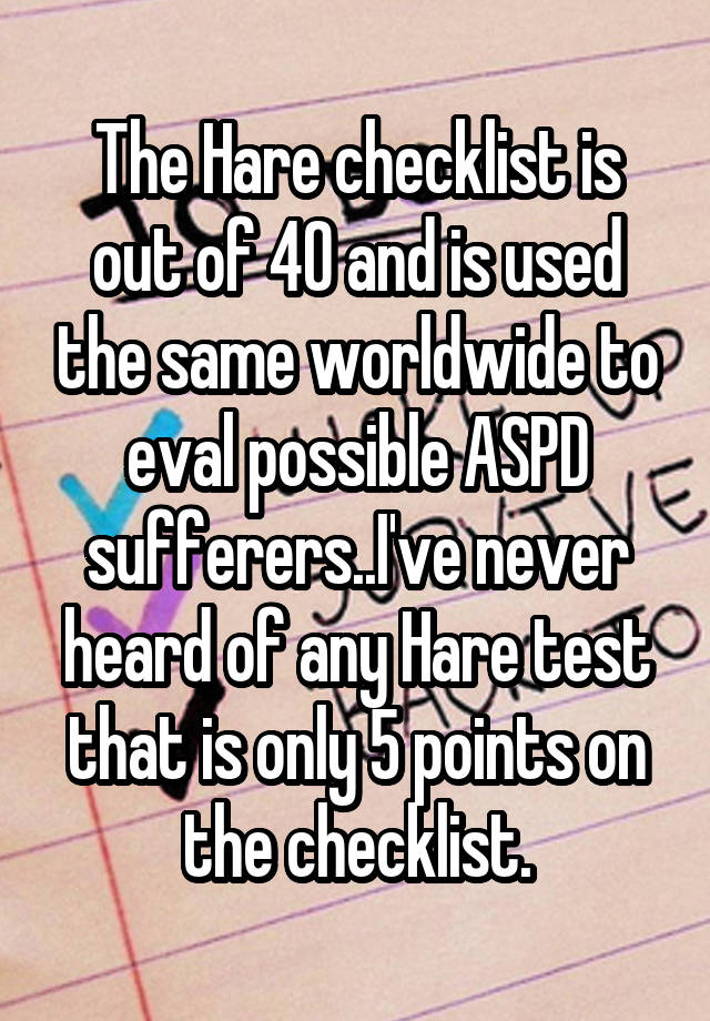 the-hare-checklist-is-out-of-40-and-is-used-the-same-worldwide-to-eval