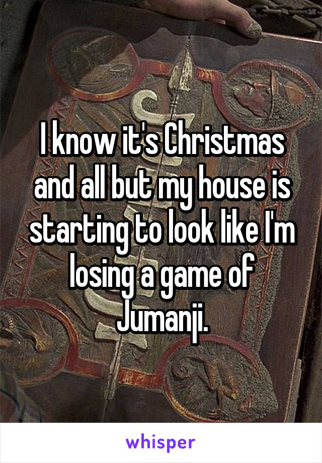 I know it's Christmas and all but my house is starting to look like I'm losing a game of Jumanji.