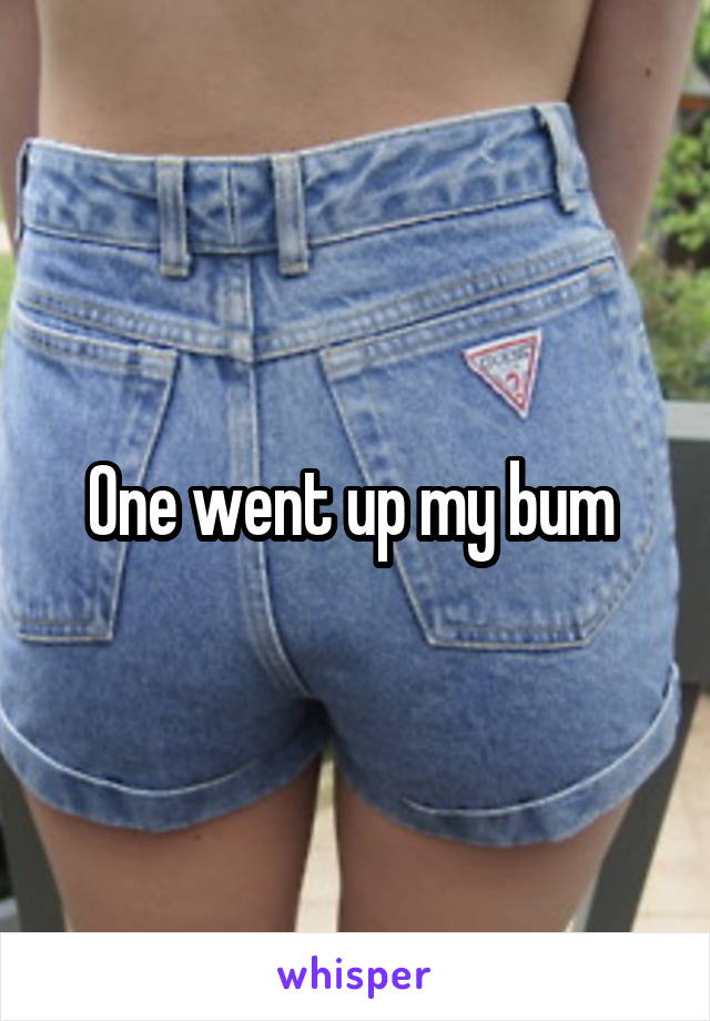 One went up my bum 