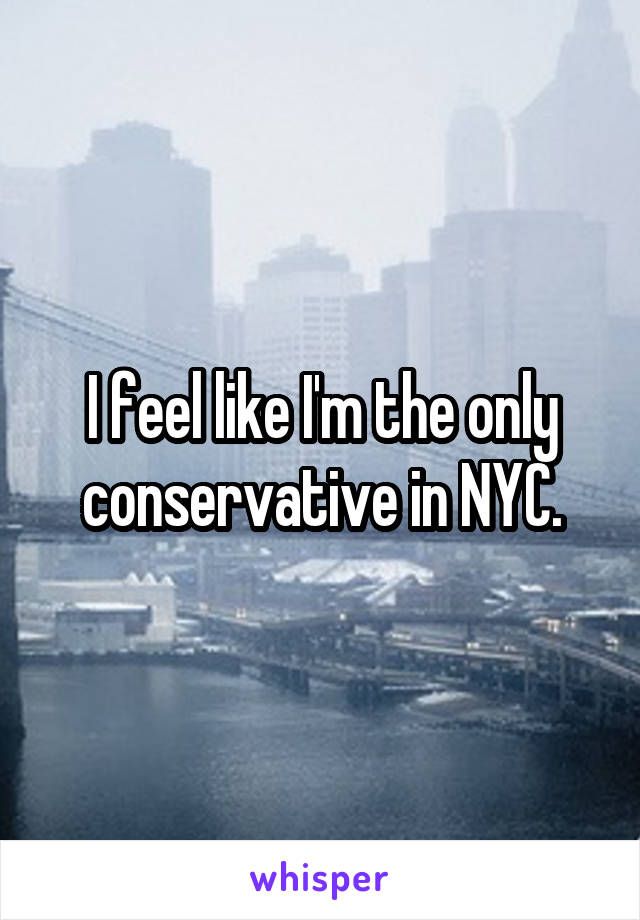 I feel like I'm the only conservative in NYC.