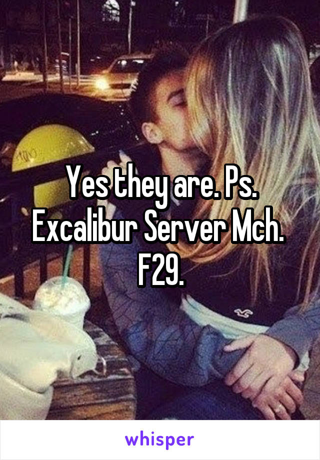 Yes they are. Ps. Excalibur Server Mch. 
F29.