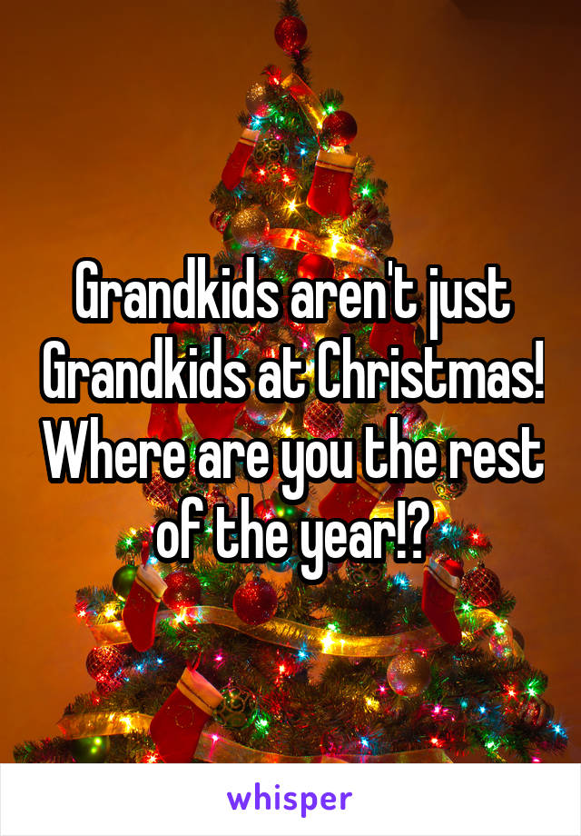 Grandkids aren't just Grandkids at Christmas! Where are you the rest of the year!?