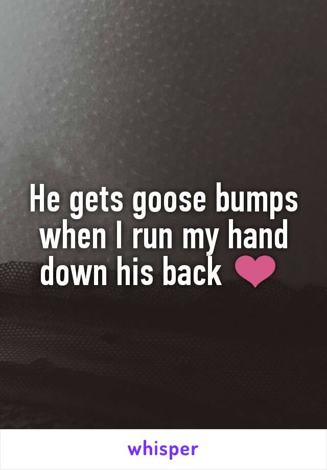 He gets goose bumps when I run my hand down his back ❤ 