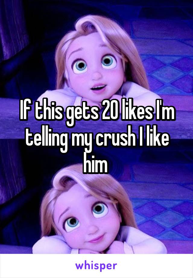 If this gets 20 likes I'm telling my crush I like him 