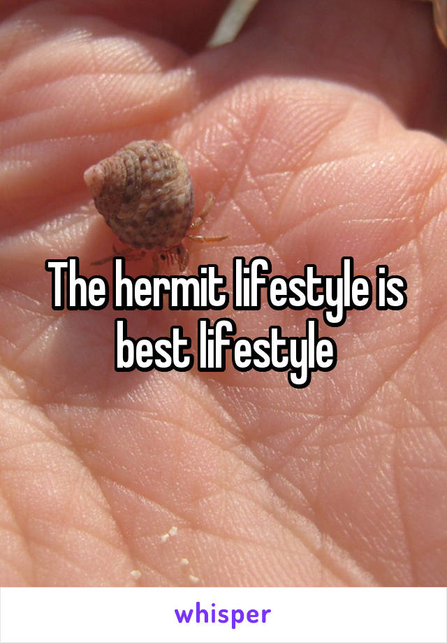 The hermit lifestyle is best lifestyle