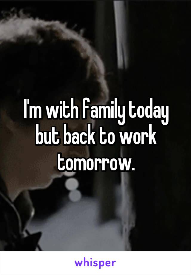 I'm with family today but back to work tomorrow.