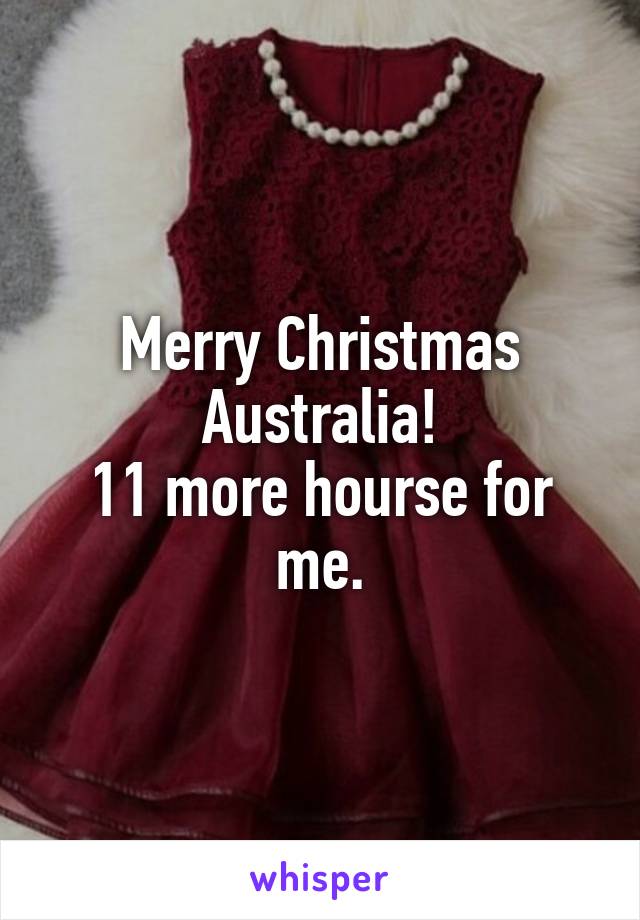 Merry Christmas Australia!
11 more hourse for me.