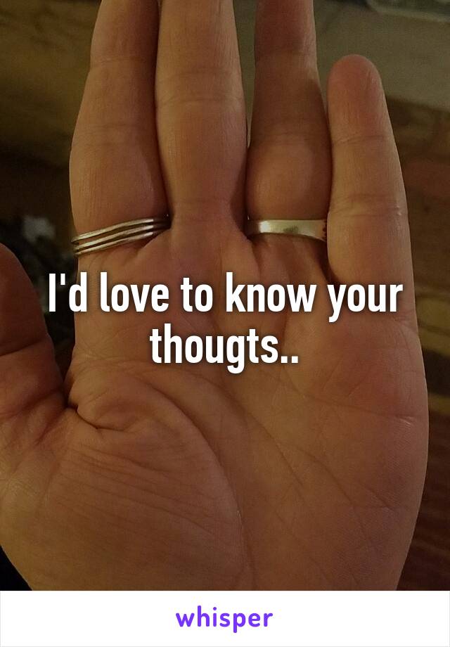 I'd love to know your thougts..