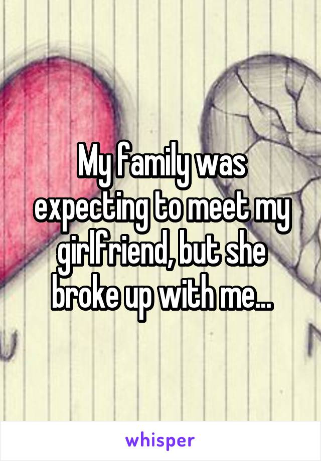 My family was expecting to meet my girlfriend, but she broke up with me...