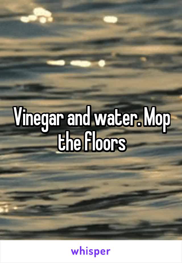 Vinegar and water. Mop the floors