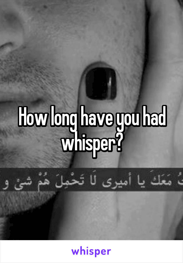 How long have you had whisper?