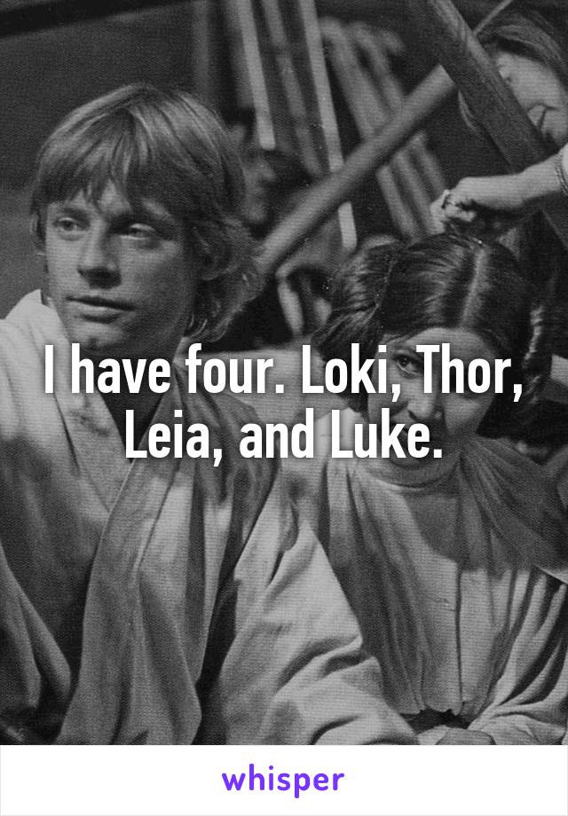 I have four. Loki, Thor, Leia, and Luke.