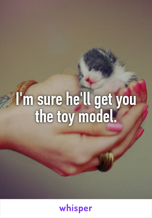 I'm sure he'll get you the toy model.