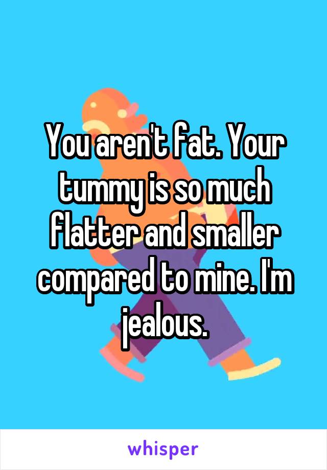 You aren't fat. Your tummy is so much flatter and smaller compared to mine. I'm jealous.