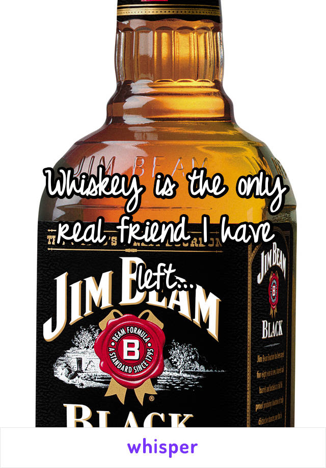 Whiskey is the only real friend I have left...