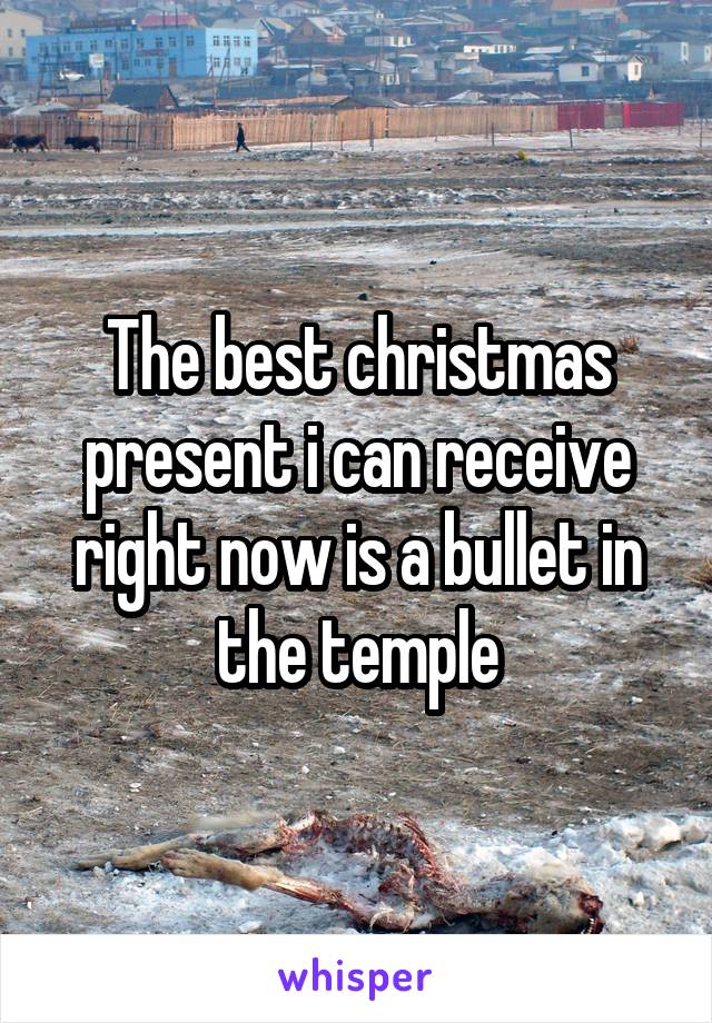 The best christmas present i can receive right now is a bullet in the temple