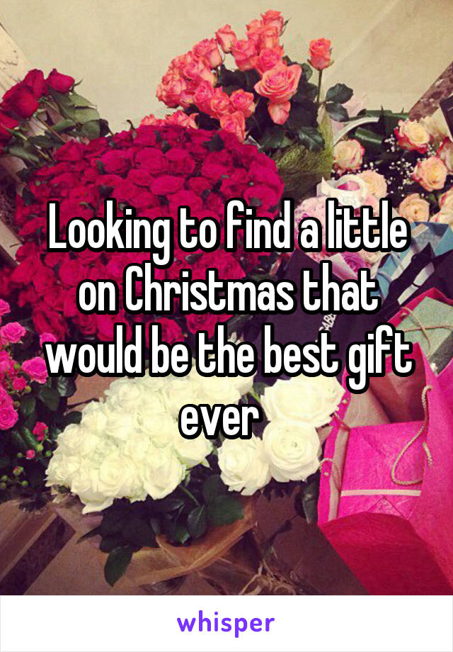 Looking to find a little on Christmas that would be the best gift ever  