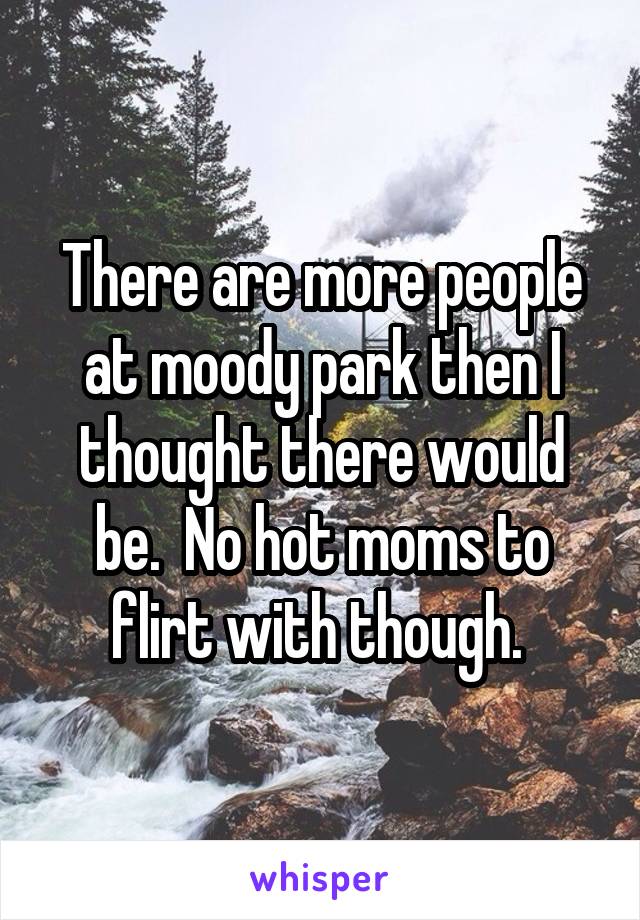 There are more people at moody park then I thought there would be.  No hot moms to flirt with though. 