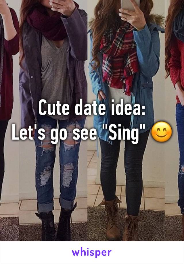 Cute date idea:
Let's go see "Sing" 😊