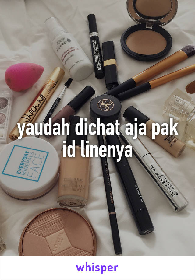 yaudah dichat aja pak id linenya