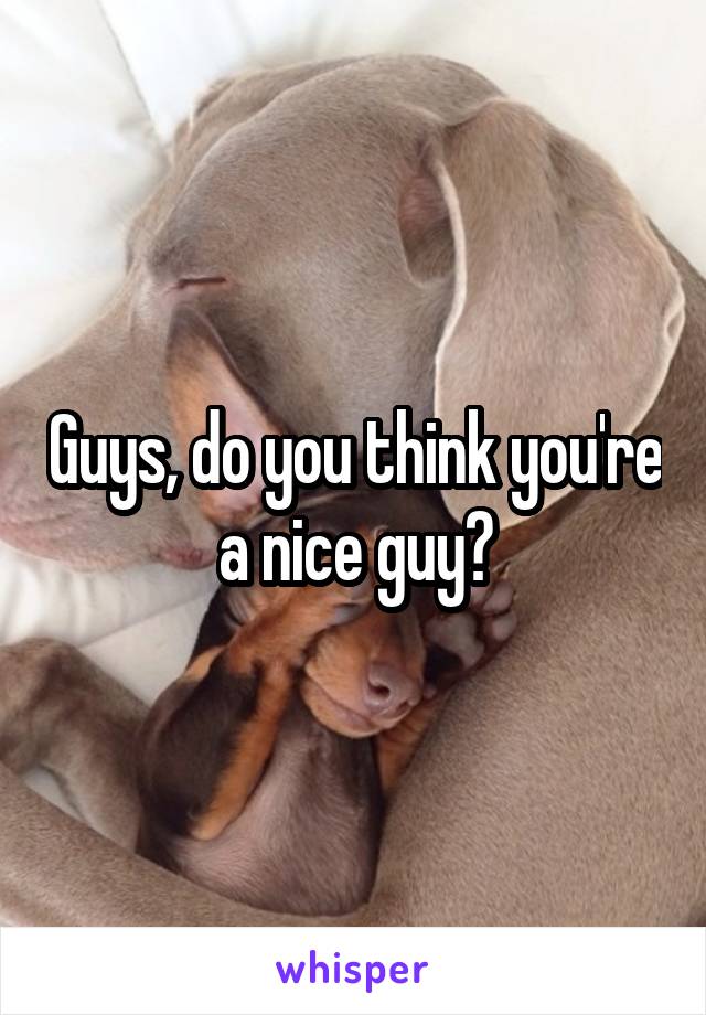 Guys, do you think you're a nice guy?