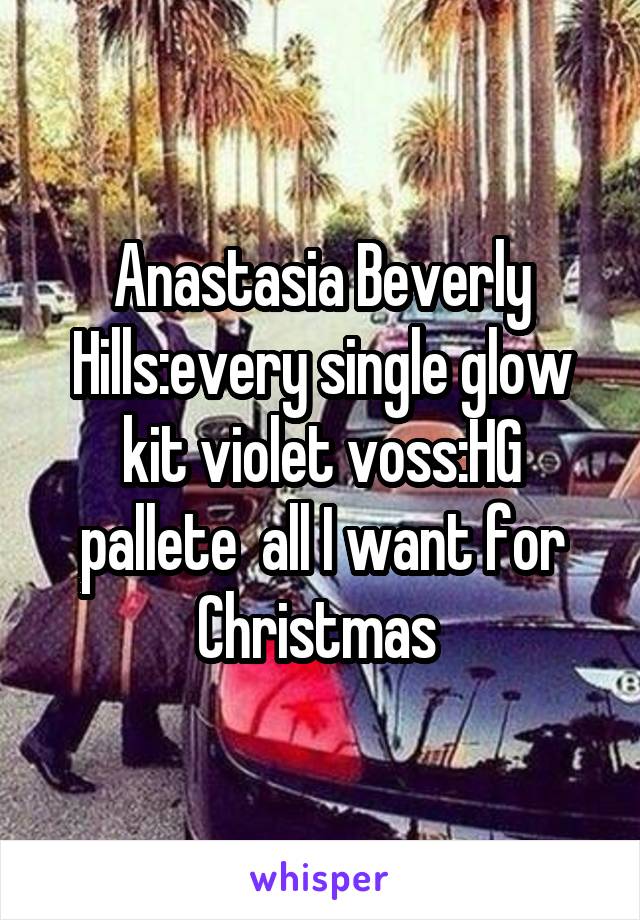 Anastasia Beverly Hills:every single glow kit violet voss:HG pallete  all I want for Christmas 
