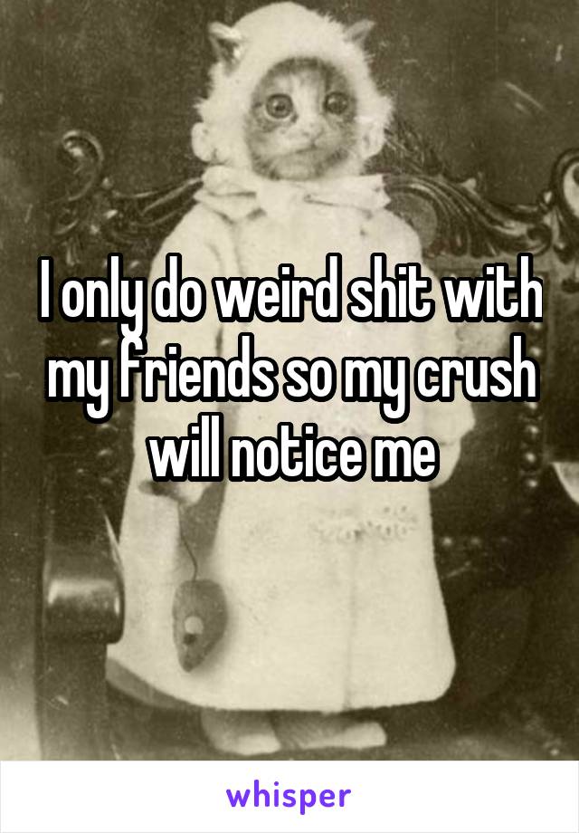 I only do weird shit with my friends so my crush will notice me
