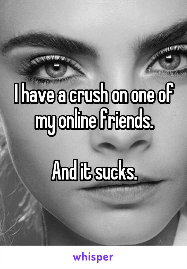 I have a crush on one of my online friends.

And it sucks.