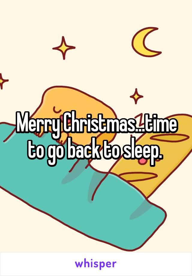 Merry Christmas...time to go back to sleep. 