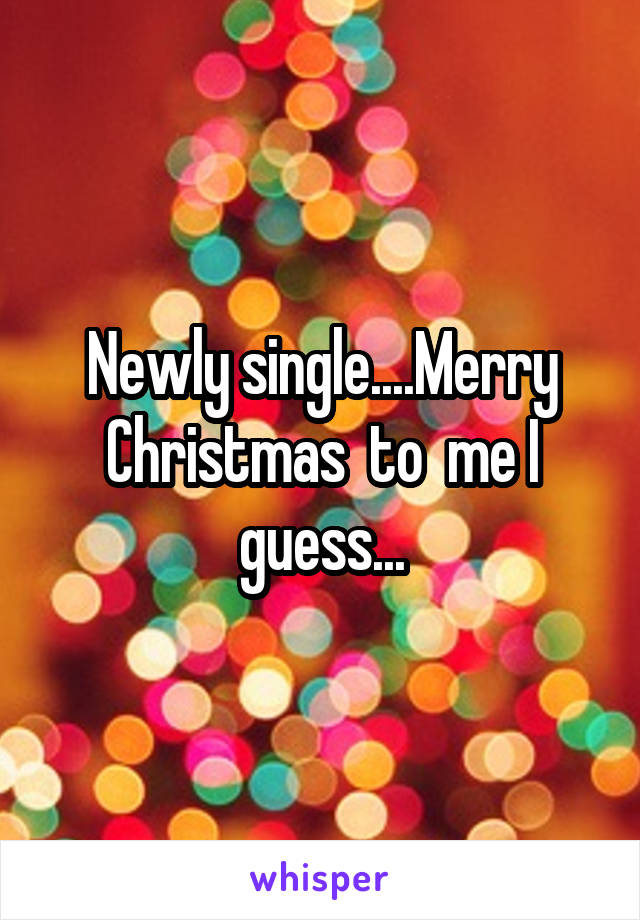 Newly single....Merry Christmas  to  me I guess...